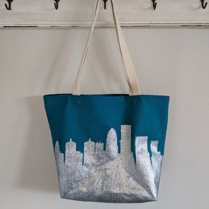 Louisville Skyline Tote Bag | Handmade Hand-painte
